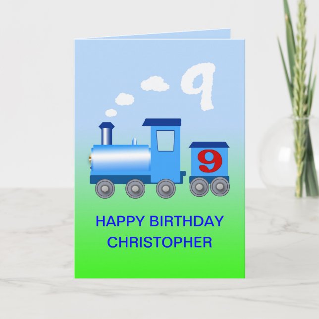 Añadir un nombre a una tarjeta de 9º cumpleaños (Anverso)