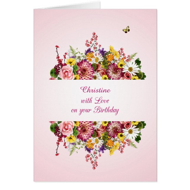 Añadir un nombre Cumpleaños Hermoso Bouquet (Frente)