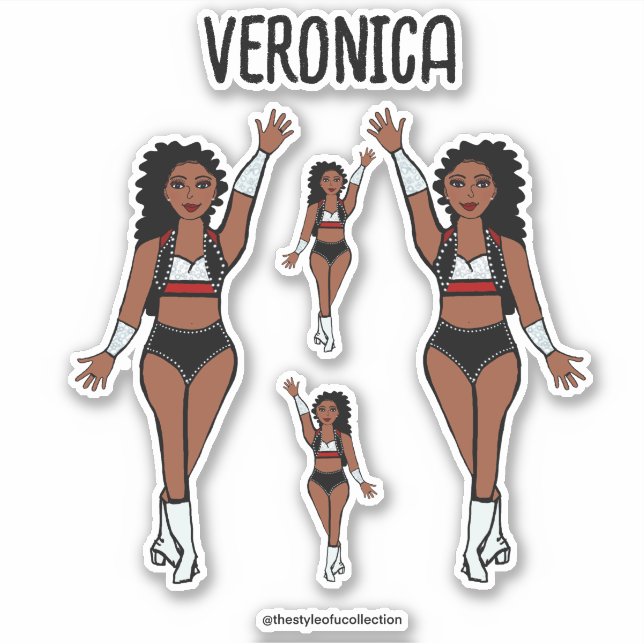 Añadir un nombre de bailarín Pegatinas rojo / negr (Anverso)