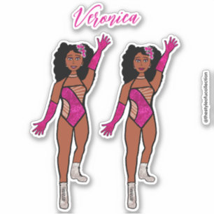 Añadir un nombre de bailarina Pegatina Fuchsia & D