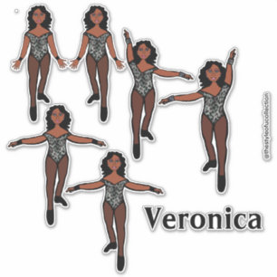 Añadir un nombre Pegatina de bailarina Animal negr