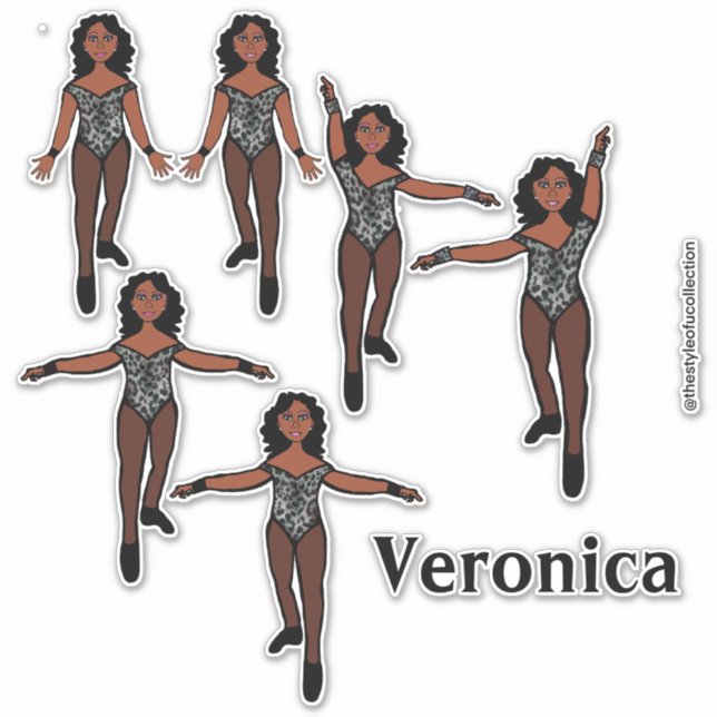 Añadir un nombre Pegatina de bailarina Animal negr (Anverso)