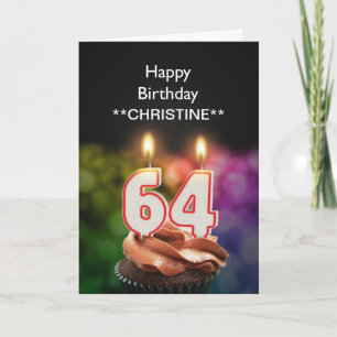 Añadir un nombre, tarjeta de cumpleaños número 64