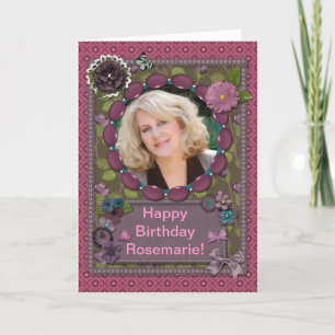 Añadir un nombre, tarjeta de foto para un cumpleañ