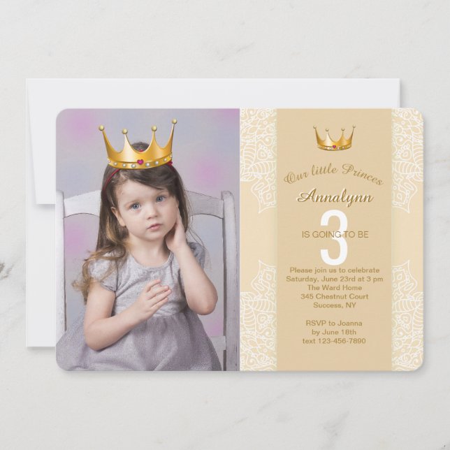 Añadir Una Corona De Princesa A La Invitación De F (Anverso)