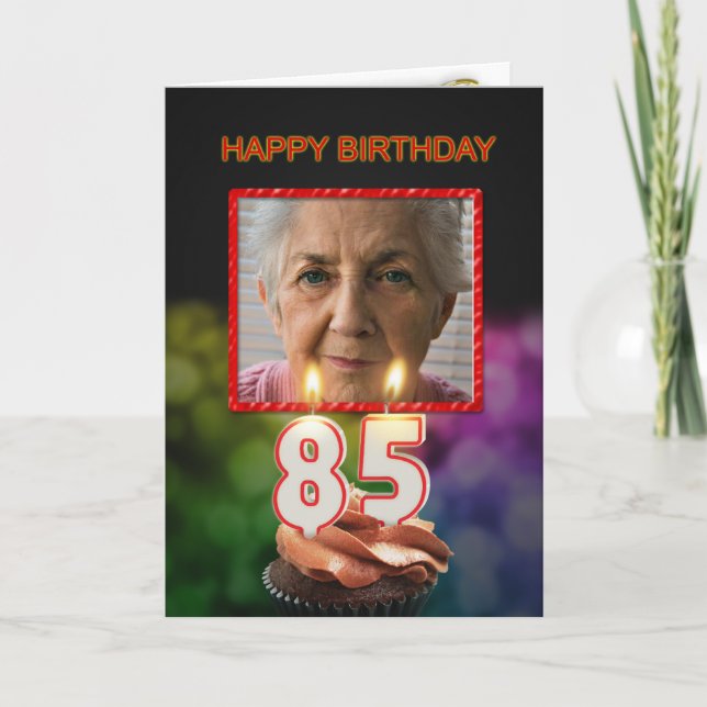 Añadir una foto, 85ª tarjeta de cumpleaños con vel (Anverso)