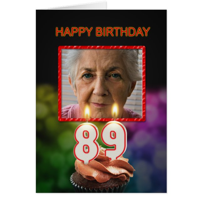 Añadir una foto, 89ª tarjeta de cumpleaños con vel (Frente)
