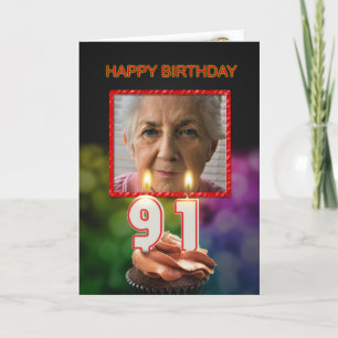 Añadir una foto, tarjeta de cumpleaños número 91 c