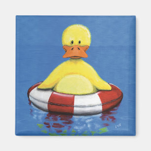 Anadón amarillo en un imán inflable del pato del
