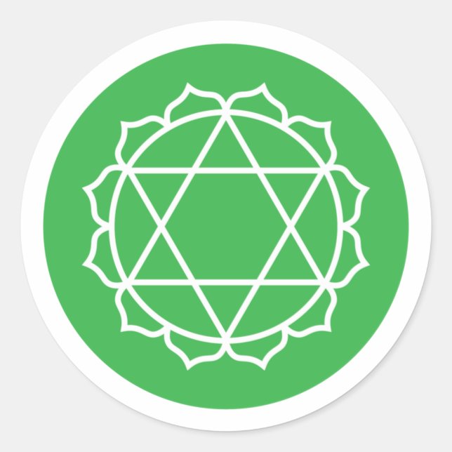 Anahata Heart Chakra Classic Round Pegatina (Anverso)