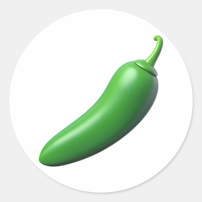 Anaheim Chile Plastic 3D - Etiqueta redonda brilla (Anverso)