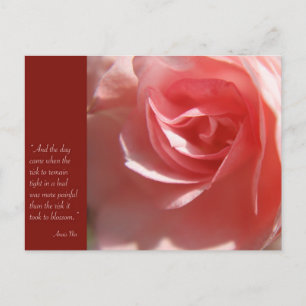 Anais Nin cita postal en rosa