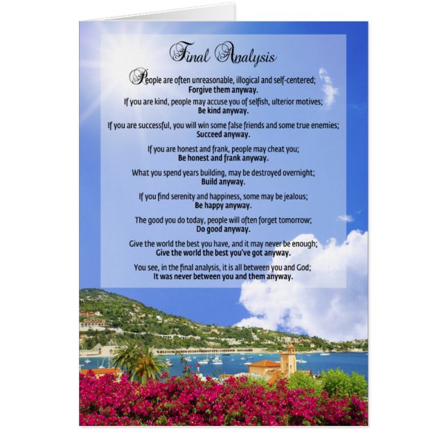 Análisis final: "Hazlo de todos modos" (Frente)