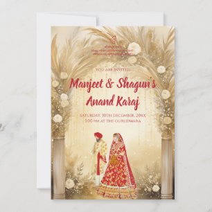 Anand Karaj invitaciones a tarjetas digitales Sikh