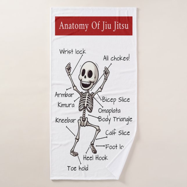 Anatomía De Jiu Jitsu BJJ Skeleton Submissions Gym (Toalla de baño)