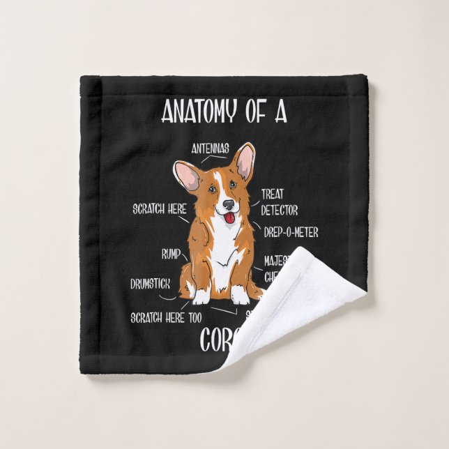 Anatomía de perro, regalo de biología de corgi gal (Toallita)