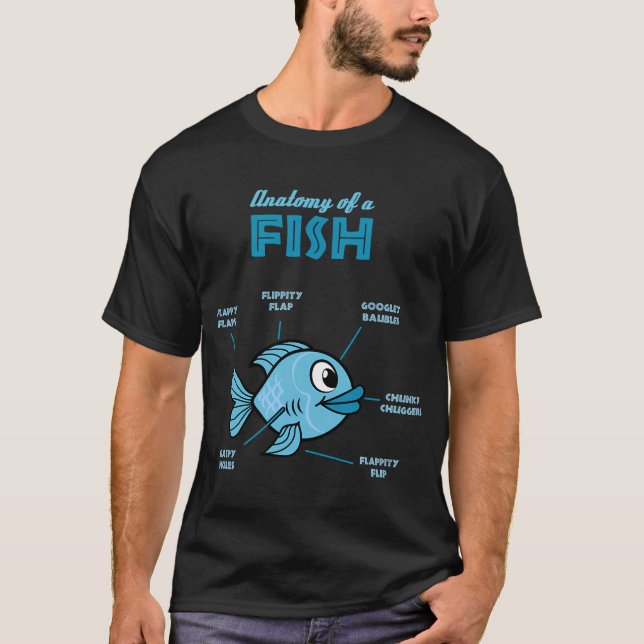 Anatomía de un pez - Camiseta divertida de pez (Anverso)