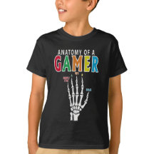 Anatomía De Una Camiseta De Esqueleto De Gamer Man