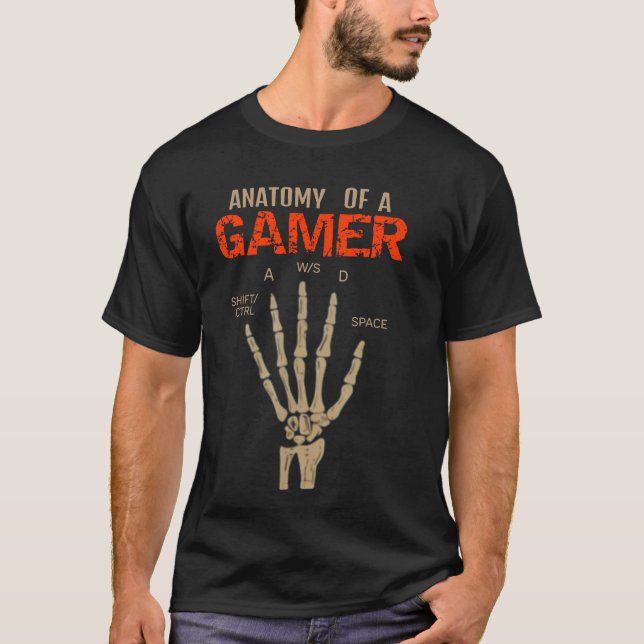 Anatomía de una camiseta de teclado de mano con es (Anverso)