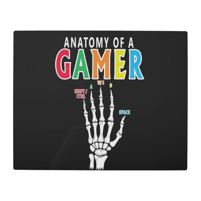Anatomía De Una Impresión Graciosa De Gamer Skelet (Anverso)