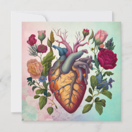 Anatomía médica vintage médica de flor cardíaca