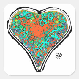 Anatomía secreta de un pegatina cuadrado de corazó