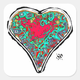 Anatomía secreta de un pegatina cuadrado de corazó