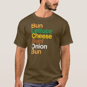 Anatomía tipográfica de camiseta de hamburguesa co