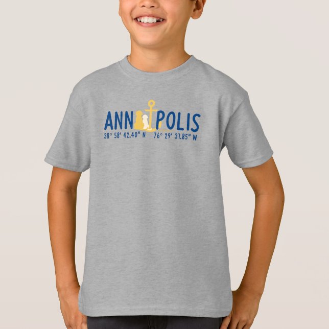 Ancántico de niño en camiseta de Annapolis (Anverso)