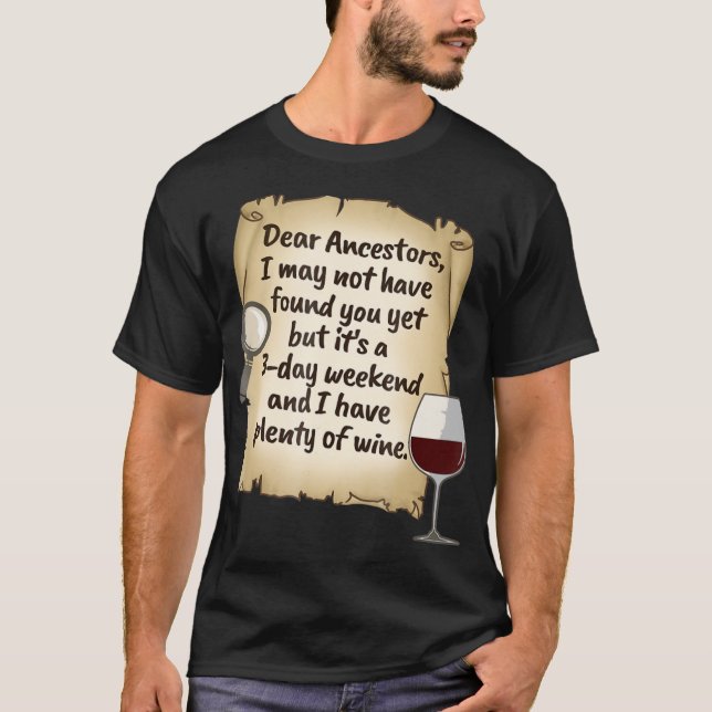 Ancestro genealógico Camisa de Vino de Árbol Famil (Anverso)