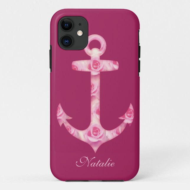 Anchor iPhone 5 funda Floral rosa flor (Reverso)