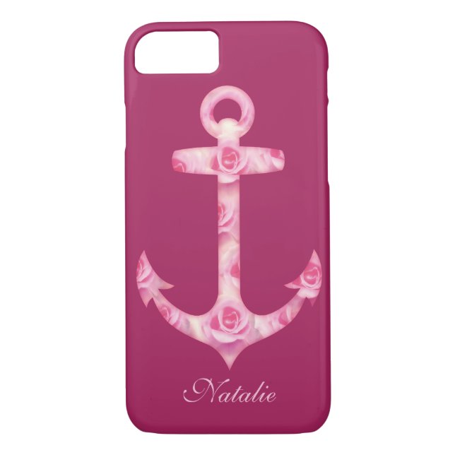 Anchor iPhone 7 funda Floral rosa flor (Reverso)