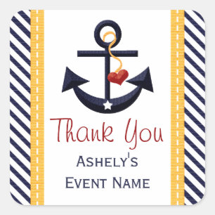 Anchor Party Favor Pegatinas Amarillo