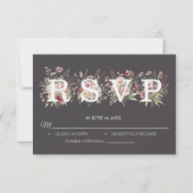 Anchor Spring Floral Wedding RSVP card