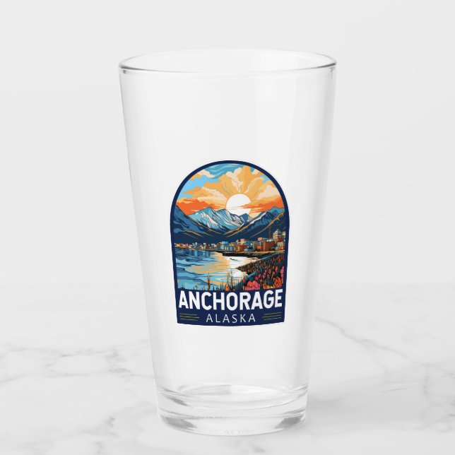 Anchorage Alaska Travel Art Emblem (Anverso)