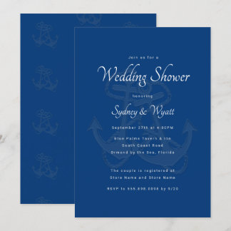 Anchores azules Parejas Bodas Invitación a la duch