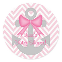 Anchors Away Chica Pegatinas de Baby Shower