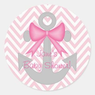 Anchors Away Chica Pegatinas de Baby Shower