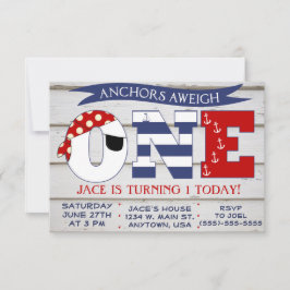 Anchors Aweigh 1ª invitación a cumplir 1 cumpleaño