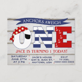 Anchors Aweigh 1ª invitación a cumplir 1 cumpleaño