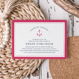 Anchors Aweigh Invitación náutica a Baby Shower