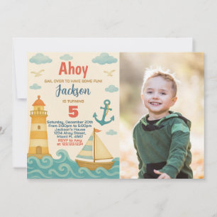 ¡Anchors Aweigh! Invitación Náutica de Cumpleaños
