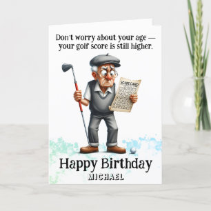 *~* Anciano - Tarjeta de cumpleaños de golf AP94