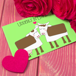 Ancianos en la tarjeta de San Valentín de las vaca