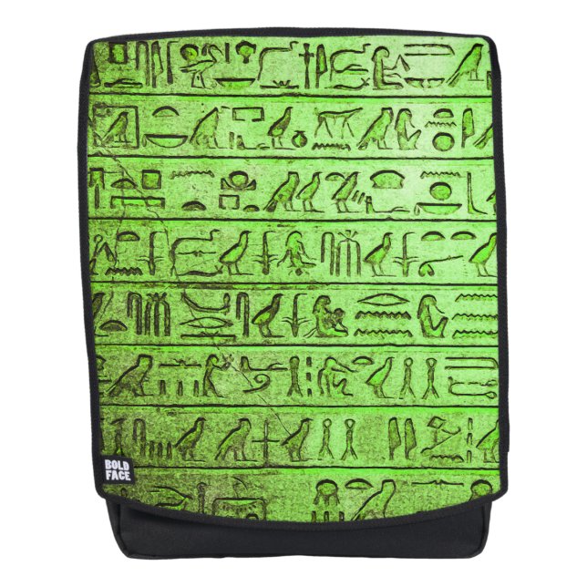 Ancianos jeroglíficos egipcios mochila verde (Anverso)