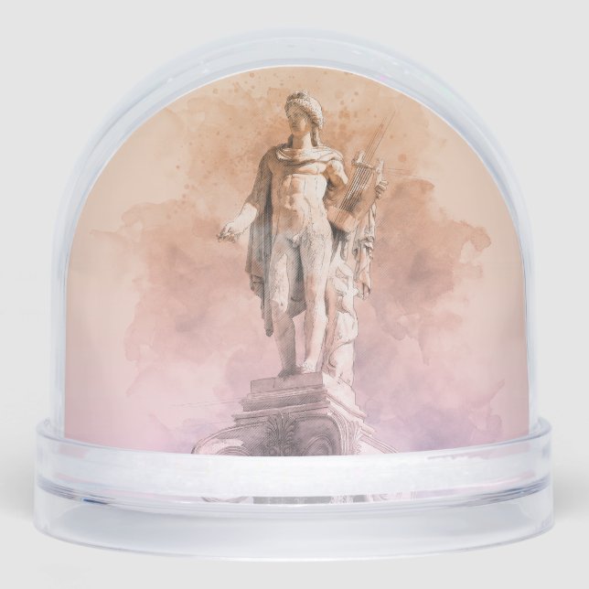 Ancient Greek Apollo Statue Snow Globe – Classical (Anverso)