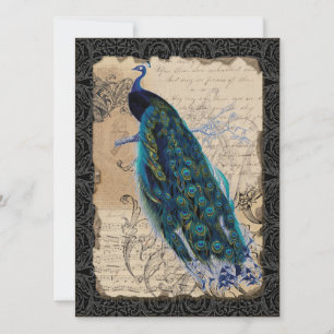 Ancient Peacock Salva las tarjetas de fecha - Negr