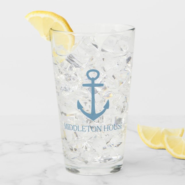 Ancla Azul Carolina Personalizada Elegante (Anverso (hielo))