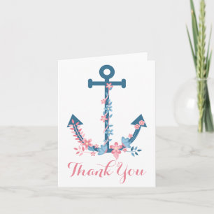 Ancla de barco de agradecimiento náutico floral ro