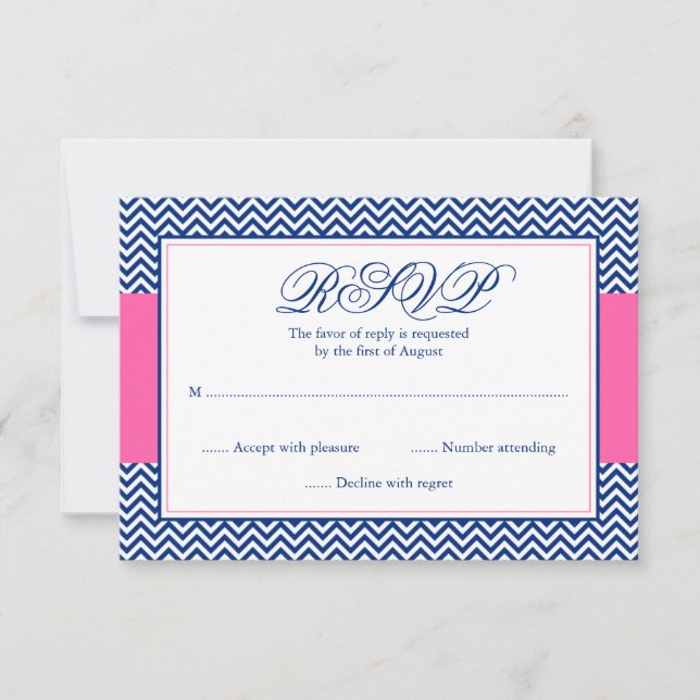 Ancla de Chevron Azul Bat Mitzvah RSVP (Anverso)